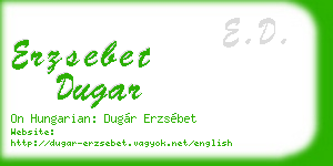 erzsebet dugar business card